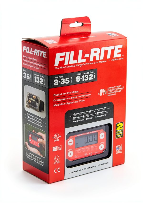 Fill-Rite TT10AN Flowmeter – Compact 2.5×2.5×4 in, AA Battery Powered-2