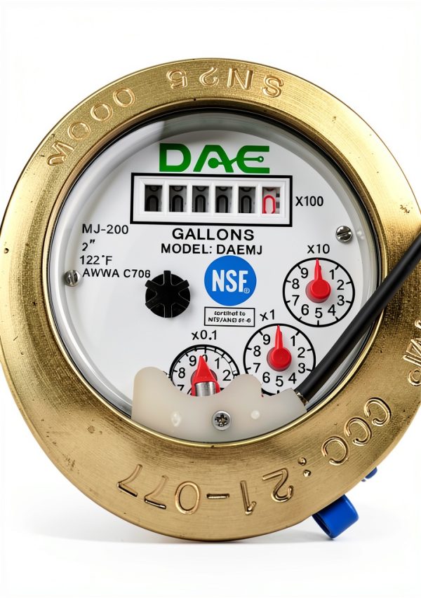DAE MJ Horizontal Inline Flowmeter 0.75 Inch Hot Gallon Dial Up-3