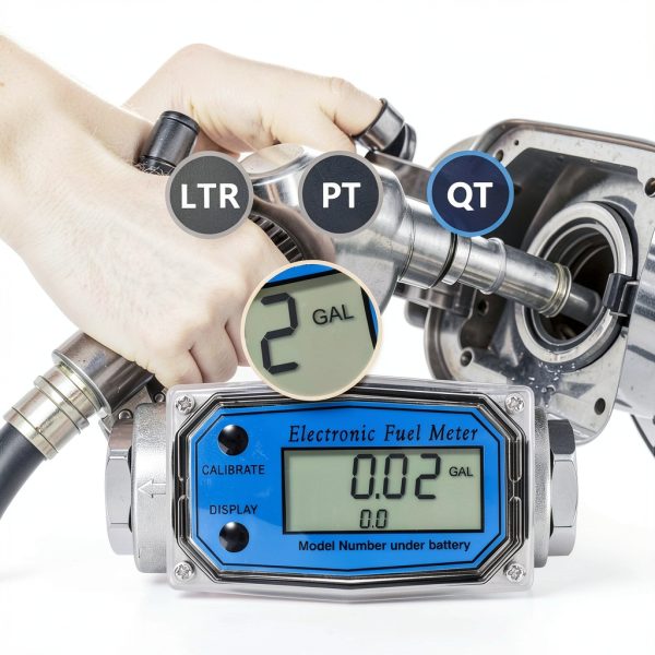 PHATRIP Digital Fuel Flow Meter 1in NPT LCD Aluminum Alloy-2