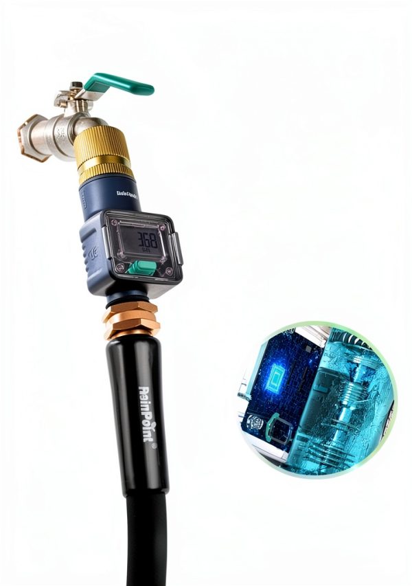Rainpoint Water Flow Meter B-006 Brass Garden Hose Timer LCD-1