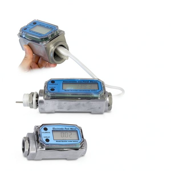 PHATRIP Digital Fuel Flow Meter 1in NPT LCD Aluminum Alloy-4