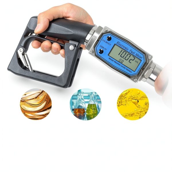PHATRIP Digital Fuel Flow Meter 1in NPT LCD Aluminum Alloy-6