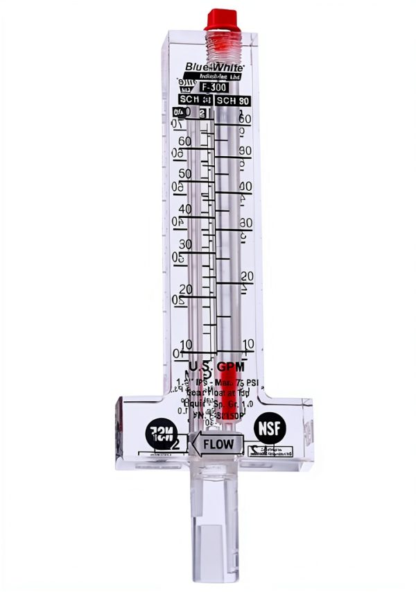 Blue-White Flowmeter F-30150P Compact 3x3x11in Industrial Flow Sensor-0