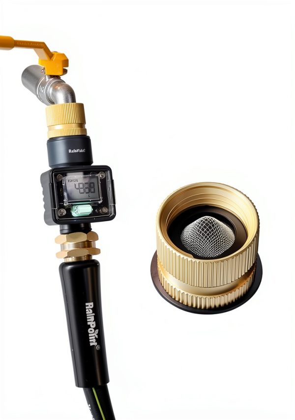 Rainpoint Water Flow Meter B-006 Brass Garden Hose Timer LCD-3