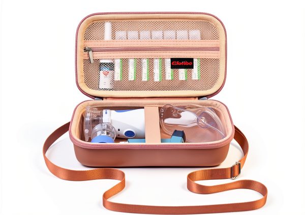 Elonbo Carrying Case for Handheld Inhaler Nebulizer Rose Gold JD-0