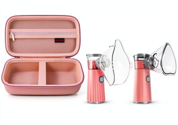 Elonbo Carrying Case for Handheld Inhaler Nebulizer Rose Gold JD-1