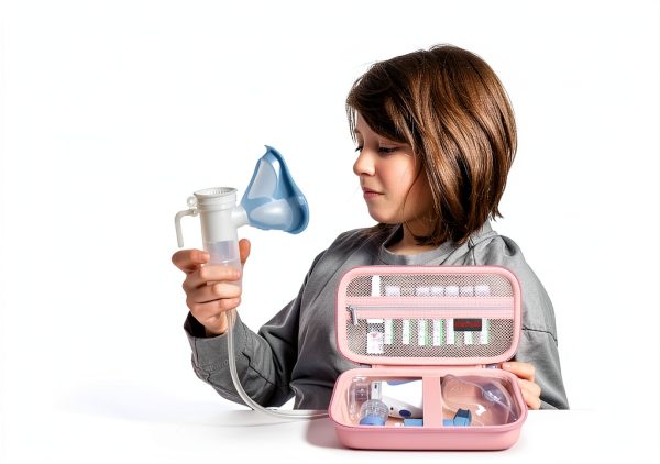 Elonbo Carrying Case for Handheld Inhaler Nebulizer Rose Gold JD-6