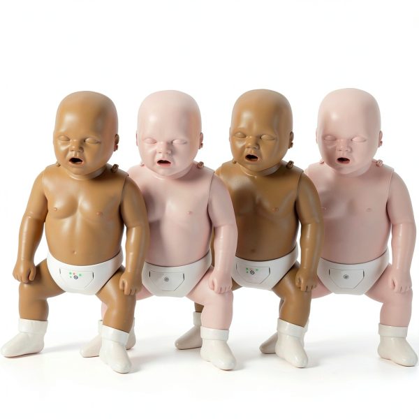 PRESTAN 4-Pack of Infant CPR Manikins with Compression Rate Monitors by Prestan, Medium Skin Tone and Dark Skin Tone-1